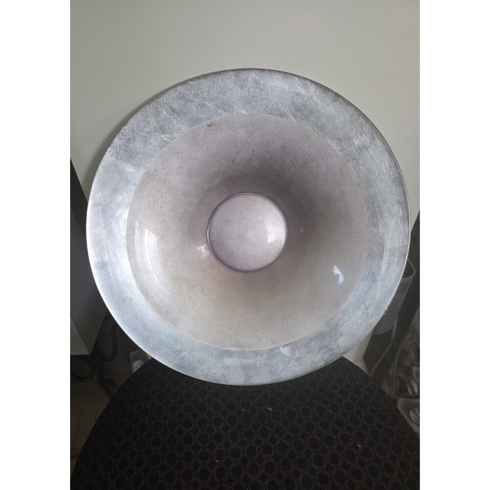 Vintage Italian Silvered Glass Shallow Decorative Large Bowl or Platter 16"